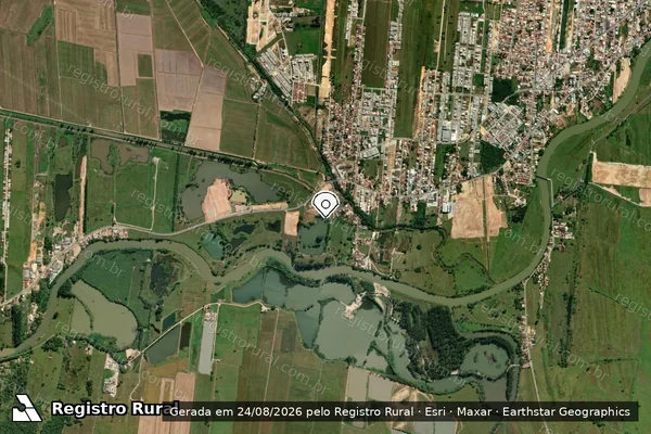 Imagem de satélite de Infração da Flora em Tijucas - SC (marcador da localização)