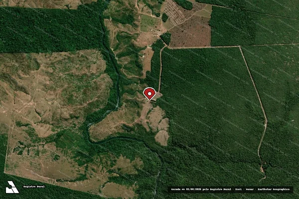 Imagem de satélite de Infração Ambiental em Vilhena - RO (marcador da localização)
