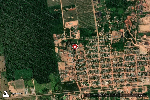 Imagem de satélite de Infração Ambiental em Porto Velho - RO (marcador da localização)
