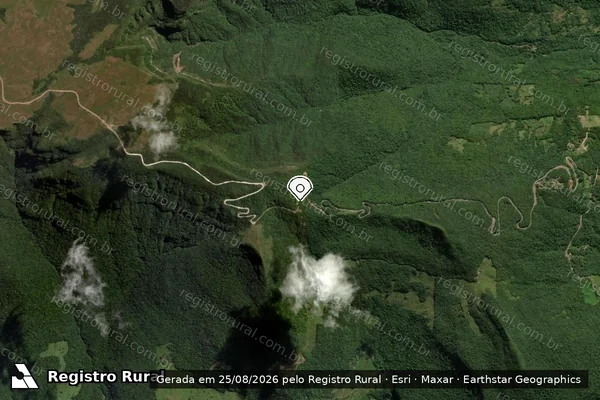 Imagem de satélite de Infração Ambiental em Praia Grande - SC (marcador da localização)