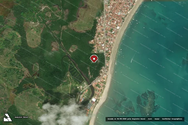 Imagem de satélite de Infração da Flora em Maragogi - AL (marcador da localização)