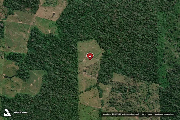 Imagem de satélite de Infração da Flora em Sena Madureira - AC (marcador da localização)