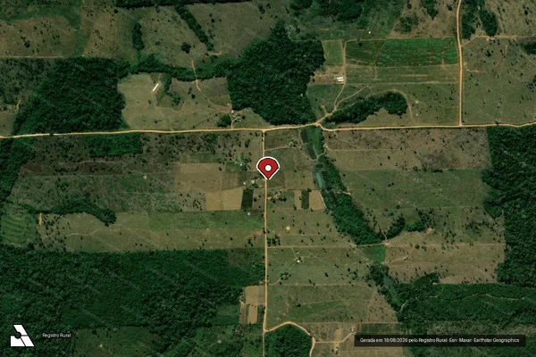Imagem de satélite de Infração da Flora em Machadinho D'Oeste - RO (marcador da localização)