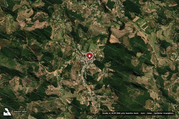 Imagem de satélite de Infração Ambiental em Domingos Martins - ES (marcador da localização)
