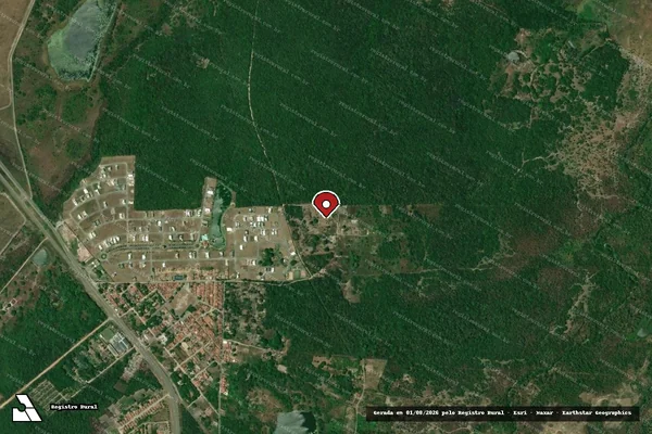 Imagem de satélite de Infração Ambiental em Caucaia - CE (marcador da localização)