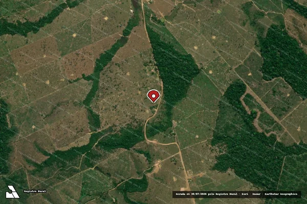 Imagem de satélite de Infração da Flora em Machadinho D'Oeste - RO (marcador da localização)