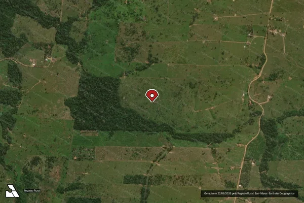Imagem de satélite de Infração Ambiental em Campo Novo de Rondônia - RO (marcador da localização)