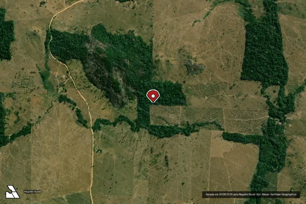 Imagem de satélite de Infração da Flora em Campo Novo de Rondônia - RO (marcador da localização)