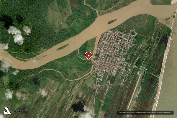 Imagem de satélite — Embargo IBAMA — Infração Ambiental - Belmonte/BA