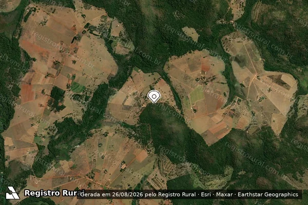 Imagem de satélite de Infração Ambiental em Campestre de Goiás - GO (marcador da localização)