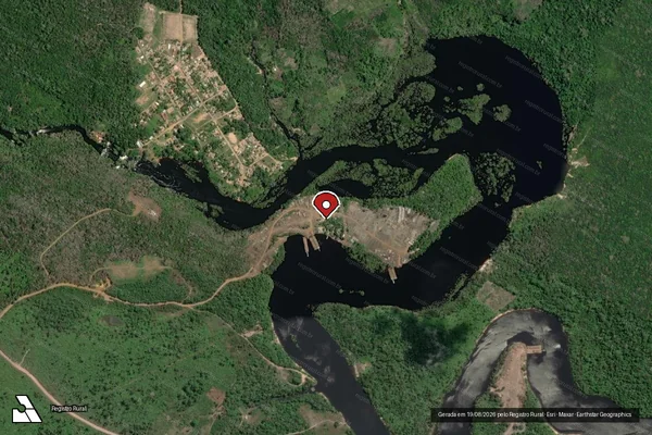 Imagem de satélite de Infração referente a Qualidade Ambiental em Santarém - PA (marcador da localização)