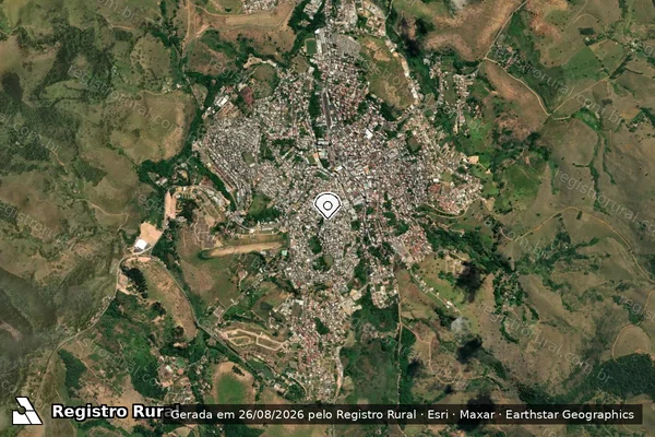 Imagem de satélite de Infração da Fauna em São João Nepomuceno - MG (marcador da localização)