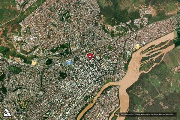Imagem de satélite de Infração Ambiental em Governador Valadares - MG (marcador da localização)