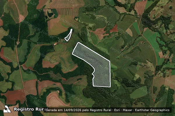 Imagem de satélite — Embargo IBAMA — Infração da Flora - Cascavel/PR