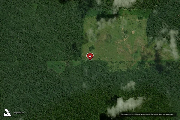 Imagem de satélite de Infração Ambiental em Porto Velho - RO (marcador da localização)