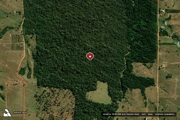 Imagem de satélite de Infração Ambiental em Novo Horizonte do Oeste - RO (marcador da localização)