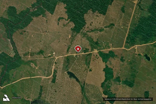 Imagem de satélite de Infração da Flora em Machadinho D'Oeste - RO (marcador da localização)
