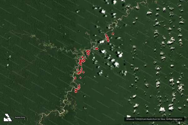 Imagem de satélite de Infração da Flora em Jordão - AC