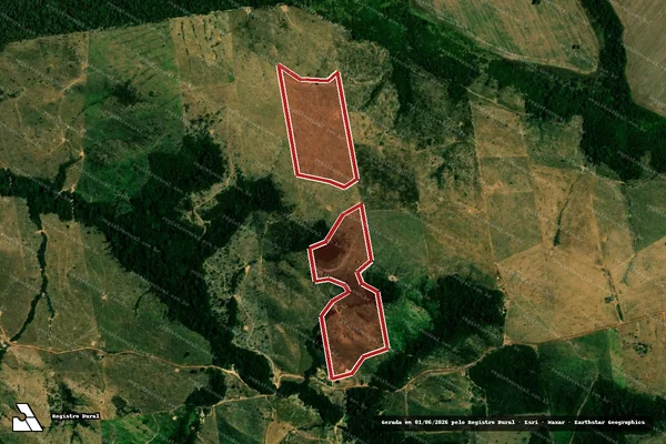 Imagem de satélite de Infração da Flora em Juína - MT