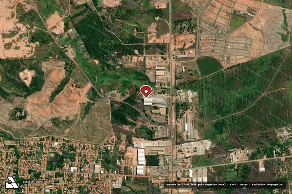 Imagem de satélite de Infração Ambiental em Imperatriz - MA (marcador da localização)
