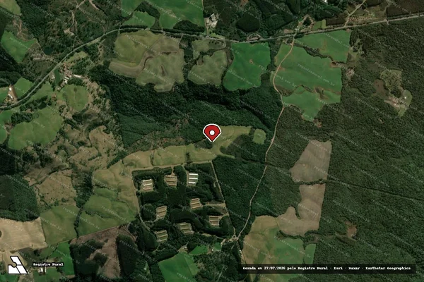 Imagem de satélite de Infração da Flora em Ponte Serrada - SC (marcador da localização)