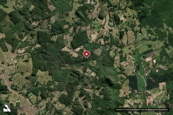 Imagem de satélite de Infração Ambiental em Sentinela do Sul - RS (marcador da localização)