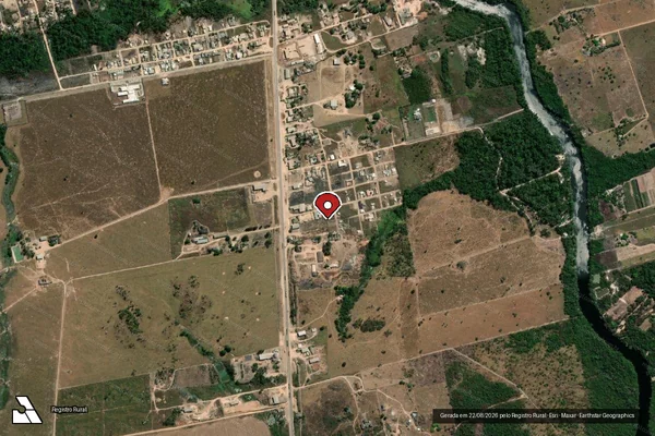 Imagem de satélite de Infração da Flora em Altamira - PA (marcador da localização)