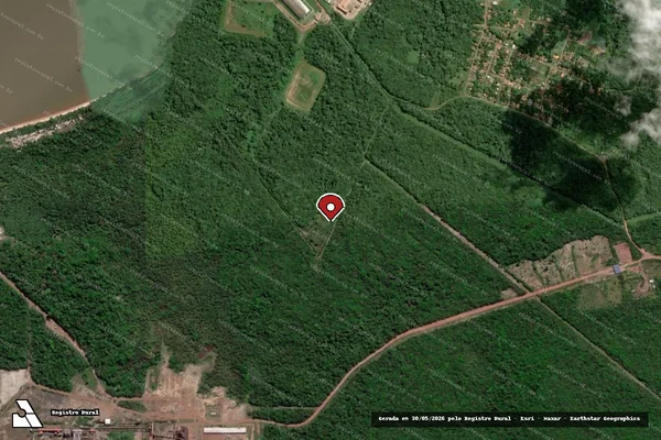 Imagem de satélite de Infração Ambiental em Barcarena - PA (marcador da localização)