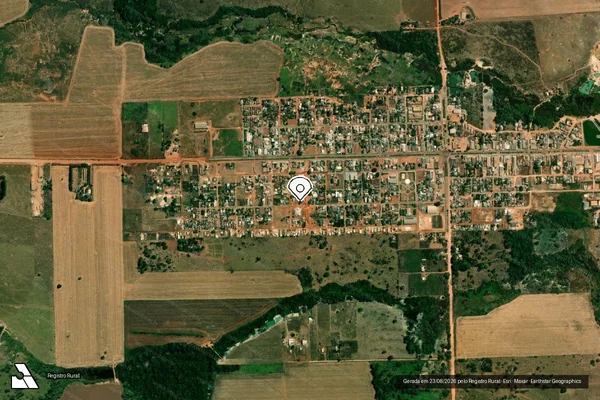 Imagem de satélite de Infração Ambiental em Novo Mundo - MT (marcador da localização)