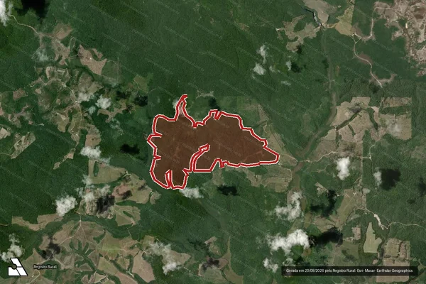 Imagem de satélite de Infração Ambiental em Santa Cruz Cabrália - BA