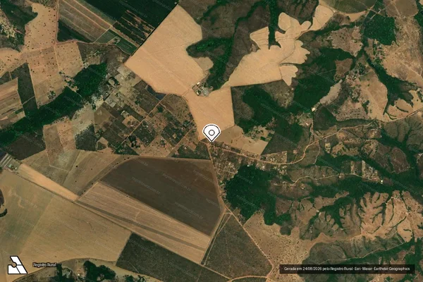 Imagem de satélite de Infração Ambiental em Santo Antônio do Descoberto - GO (marcador da localização)