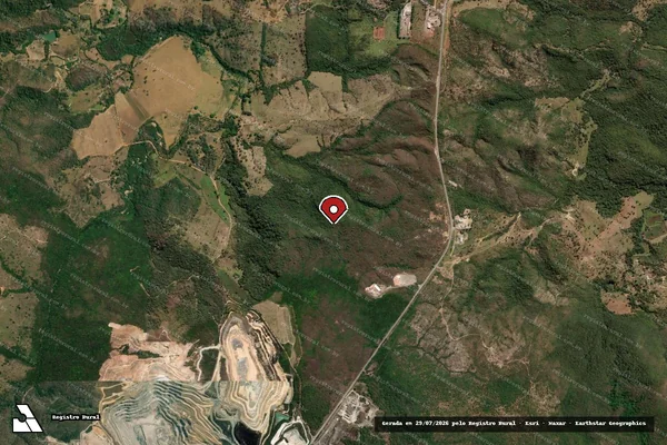 Imagem de satélite de Infração Ambiental em Brasília - DF (marcador da localização)