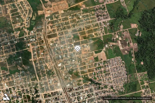 Imagem de satélite de Infração da Flora em Novo Progresso - PA (marcador da localização)
