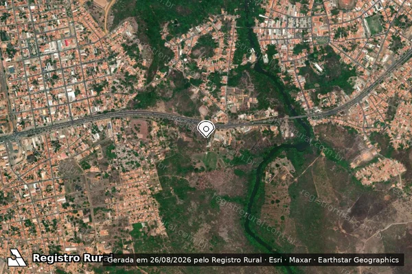 Imagem de satélite de Infração Ambiental em Grajaú - MA (marcador da localização)