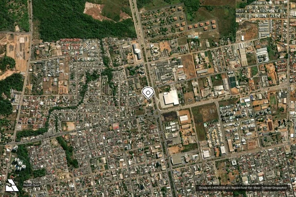 Imagem de satélite de Infração da Flora em Porto Velho - RO (marcador da localização)