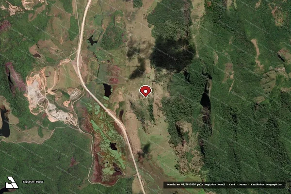 Imagem de satélite de Infração Ambiental em Serra - ES (marcador da localização)