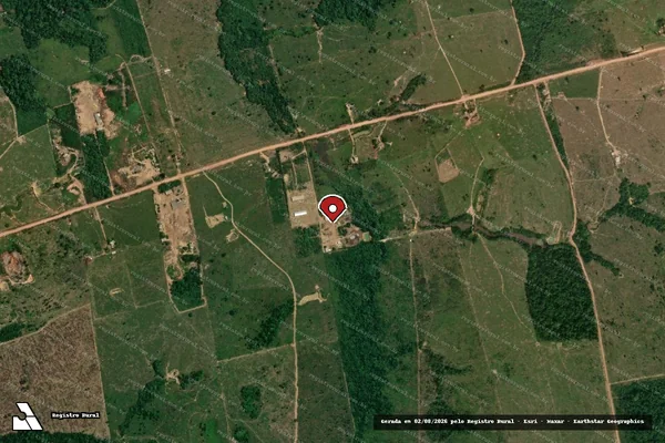Imagem de satélite de Infração Ambiental em Manicoré - AM (marcador da localização)