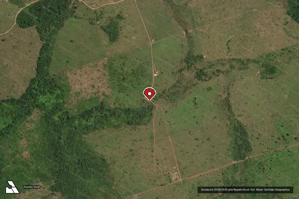 Imagem de satélite de Infração Ambiental em Itaituba - PA (marcador da localização)