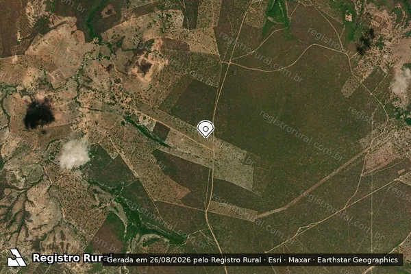 Imagem de satélite de Infração da Flora em Damianópolis - GO (marcador da localização)