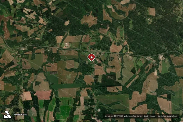 Imagem de satélite de Infração Ambiental em Prudentópolis - PR (marcador da localização)