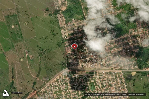Imagem de satélite de Infração Ambiental em Brasil Novo - PA (marcador da localização)