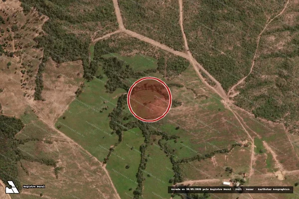 Imagem de satélite — Embargo IBAMA — Desmatamento — Aurora do Tocantins/TO