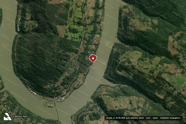 Imagem de satélite de Infração da Flora em Chapecó - SC (marcador da localização)