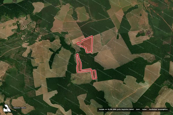 Imagem de satélite de Infração da Flora em Nobres - MT
