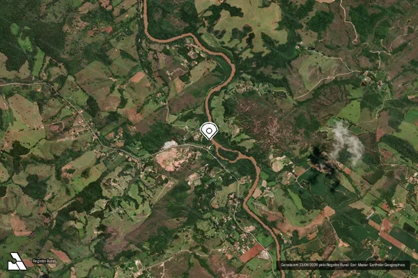 Imagem de satélite de Infração da Flora em Ritápolis - MG (marcador da localização)