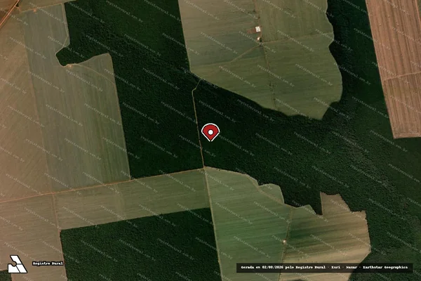 Imagem de satélite de Infração da Flora em Feliz Natal - MT (marcador da localização)