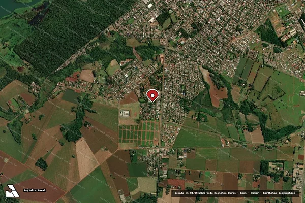 Imagem de satélite de Infração Ambiental em Guaíra - PR (marcador da localização)