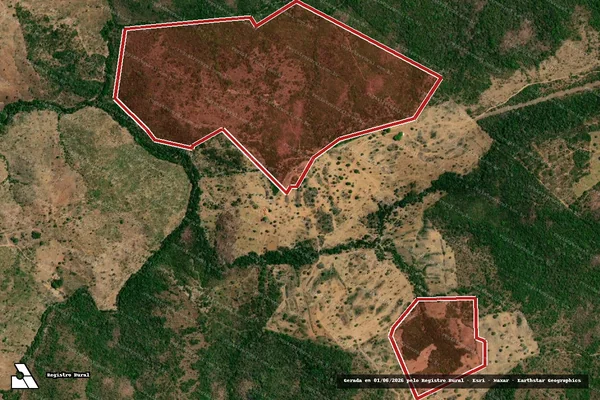 Imagem de satélite de Infração Ambiental em Dois Irmãos do Tocantins - TO