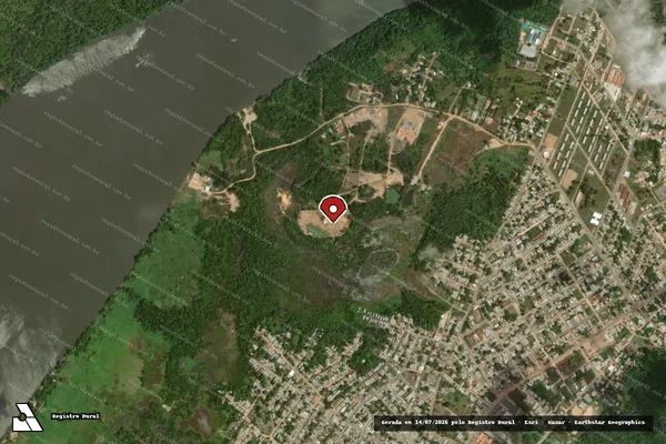 Imagem de satélite — Embargo IBAMA — Infração Ambiental - Laranjal do Jari/AP