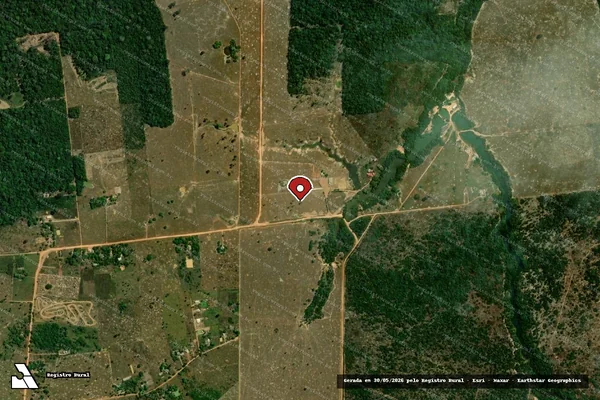 Imagem de satélite de Infração Ambiental em Candeias do Jamari - RO (marcador da localização)